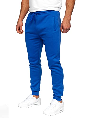 BOLF Herren Jogginghose Sporthose Trainingshose Jogger Sweathose Fitnesshose Jogpants Fußballhose Sweatpants Beinabschluss Pants Baumwolle Slim Fit J.Style CK01 Kobaltblau L [6F6] von BOLF