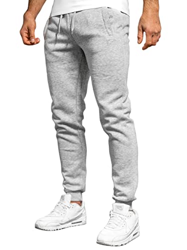 BOLF Herren Jogginghose Trainingshose Freizeithose Sporthose Bund mit Tunnelzug elastische Beinabschlüsse und Eingriffstaschen Weich Und Bequem Baumwolle Basic Casual Style XW01 Grau XXL [6F6] von BOLF