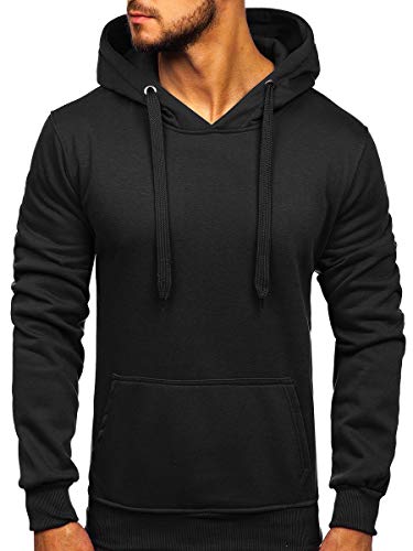 BOLF Herren Kapuzenpullover Hoodie Sweatshirt mit Kapuze Pullover Pulli Langarmshirt Freizeit Sport Fitness Outdoor Casual Style 2009 Schwarz M [1A1] von BOLF