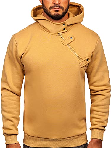BOLF Herren Kapuzenpullover Hoodie Sweatshirt mit Kapuze Pullover Pulli Langarmshirt Freizeit Sport Fitness Outdoor Casual Style 06 Braun XL [1A1] von BOLF