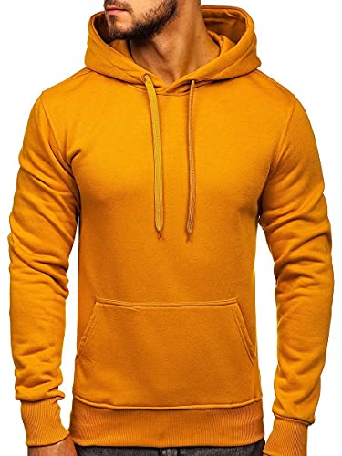 BOLF Herren Kapuzenpullover Hoodie Sweatshirt mit Kapuze Pullover Pulli Langarmshirt Freizeit Sport Fitness Outdoor Casual Style 2009 Camel XXL [1A1] von BOLF