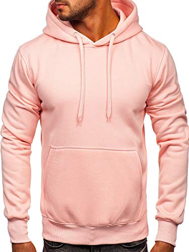 BOLF Herren Kapuzenpullover Hoodie Sweatshirt mit Kapuze Pullover Pulli Langarmshirt Freizeit Sport Fitness Outdoor Casual Style 2009 Rosa(Hell) XXL [1A1] von BOLF