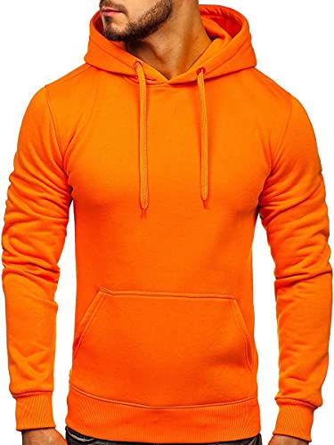 BOLF Herren Kapuzenpullover Hoodie Sweatshirt mit Kapuze Pullover Pulli Langarmshirt Freizeit Sport Fitness Outdoor Casual Style 2009A Orange M [1A1] von BOLF