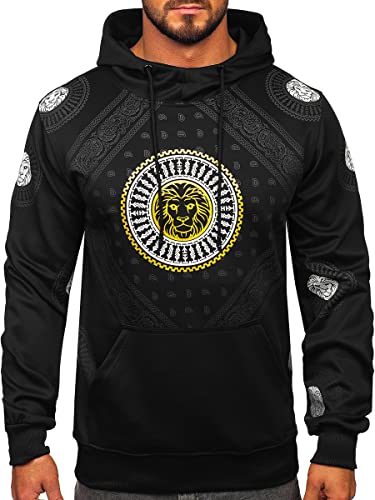 BOLF Herren Kapuzenpullover Hoodie Sweatshirt mit Kapuze Pullover Pulli Langarmshirt Freizeit Sport Fitness Outdoor Casual Style 8B990 Schwarz XXL [1A1] von BOLF