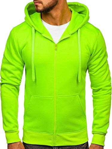 BOLF Herren Kapuzenpullover Hoodie Sweatshirt mit Kapuze Reißverschluss Pullover Pulli Langarmshirt Freizeit Sport Fitness Outdoor Casual Style 2008 Seladongrun L [1A1] von BOLF