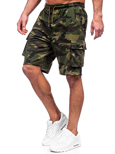 BOLF Herren Kurze Hose Cargoshorts Sporthose Sweatshorts Laufshorts Shorts Bermudas Trainingshose Fußballhose Fitnesshose Sweathose Stretch Freizeithose Street Style 8K282 Khaki M [7G7] von BOLF