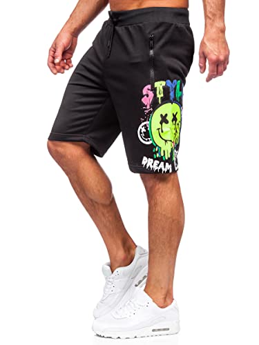 BOLF Herren Kurze Hose Cargoshorts Sporthose Sweatshorts Laufshorts Shorts Bermudas Trainingshose Fußballhose Fitnesshose Sweathose Stretch Freizeithose Street Style HS7195 Schwarz M [7G7] von BOLF