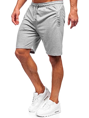 BOLF Herren Kurze Hose Sporthose Sweatshorts Laufshorts Shorts Bermudas Trainingshose Fußballhose Fitnesshose Sweathose Stretch Freizeithose Street Style 8K100A Grau L [7G7] von BOLF