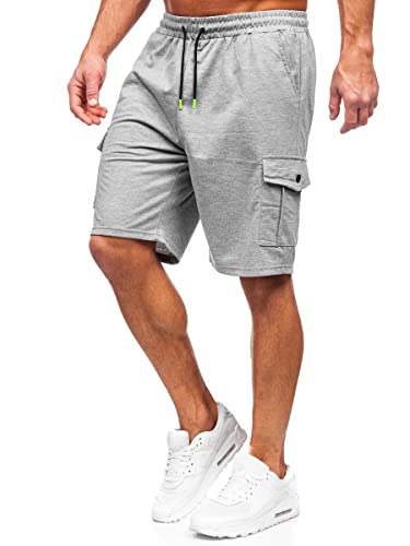 BOLF Herren Kurze Hose Sporthose Sweatshorts Laufshorts Shorts Bermudas Trainingshose Fußballhose Fitnesshose Sweathose Stretch Freizeithose Street Style 8K218 Grau L [7G7] von BOLF