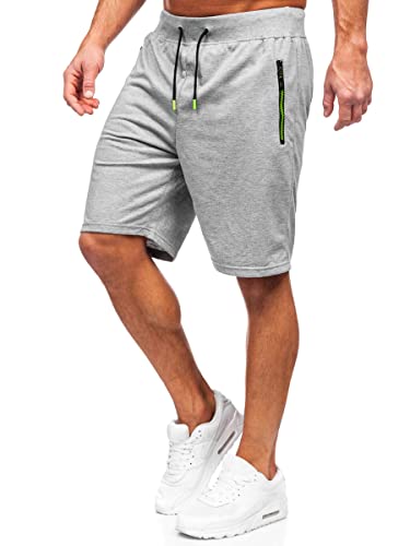 BOLF Herren Kurze Hose Sporthose Sweatshorts Laufshorts Shorts Bermudas Trainingshose Fußballhose Fitnesshose Sweathose Stretch Freizeithose Street Style 8K295 Grau M [7G7] von BOLF