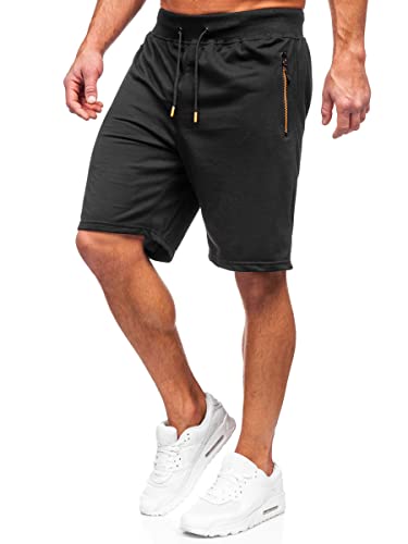 BOLF Herren Kurze Hose Sporthose Sweatshorts Laufshorts Shorts Bermudas Trainingshose Fußballhose Fitnesshose Sweathose Stretch Freizeithose Street Style 8K295 Schwarz M [7G7] von BOLF