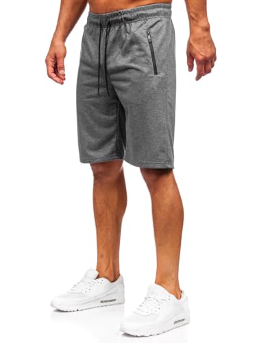 BOLF Herren Kurze Hose Sporthose Sweatshorts Military Shorts Bermudas Trainingshose Fußballhose Fitnesshose Army Cargo Sweathose Freizeithose Street Style JX808 Dunkelgrau M [7G7] von BOLF