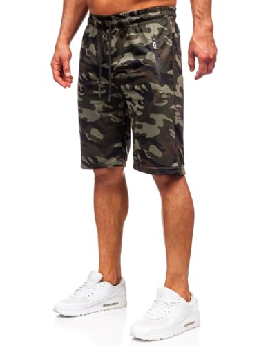 BOLF Herren Kurze Hose Sporthose Sweatshorts Military Shorts Bermudas Trainingshose Fußballhose Fitnesshose Army Cargo Sweathose Freizeithose Street Style JX862 Khaki M [7G7] von BOLF