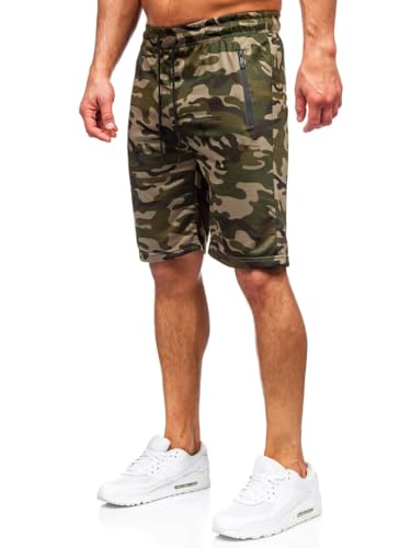 BOLF Herren Kurze Hose Sporthose Sweatshorts Military Shorts Bermudas Trainingshose Fußballhose Fitnesshose Army Cargo Sweathose Freizeithose Street Style JX865 Grün XXL [7G7] von BOLF