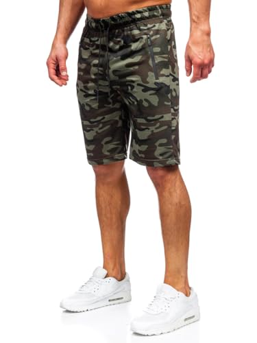 BOLF Herren Kurze Hose Sporthose Sweatshorts Military Shorts Bermudas Trainingshose Fußballhose Fitnesshose Army Cargo Sweathose Freizeithose Street Style JX865 Khaki XXL [7G7] von BOLF