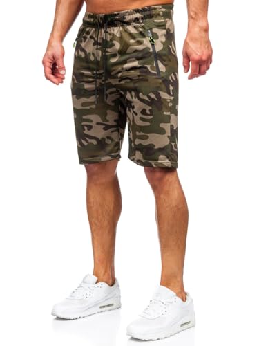 BOLF Herren Kurze Hose Sporthose Sweatshorts Military Shorts Bermudas Trainingshose Fußballhose Fitnesshose Army Cargo Sweathose Freizeithose Street Style JX873 Grün M [7G7] von BOLF