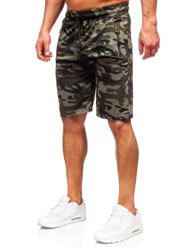 BOLF Herren Kurze Hose Sporthose Sweatshorts Military Shorts Bermudas Trainingshose Fußballhose Fitnesshose Army Cargo Sweathose Freizeithose Street Style JX873 Khaki XXL [7G7] von BOLF