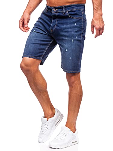 BOLF Herren Kurze Jeanshose Shorts Bermudas Jeans Short Kurze Hose Cargo Cargoshorts Destroyed Used Look Denim Stretch Freizeithose 5820 Dunkelblau XL [7G7] von BOLF