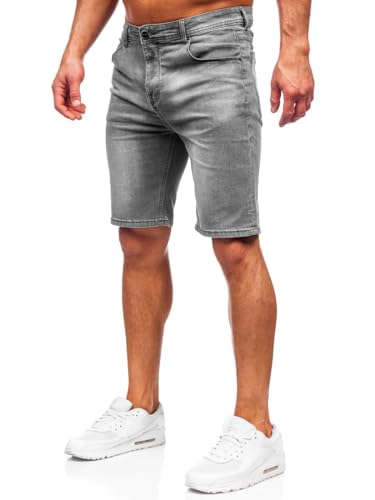 BOLF Herren Kurze Jeanshose Shorts Bermudas Jeans Short Kurze Hose Cargo Cargoshorts Destroyed Used Look Denim Stretch Freizeithose MP0277GC Dunkelgrau L [7G7] von BOLF