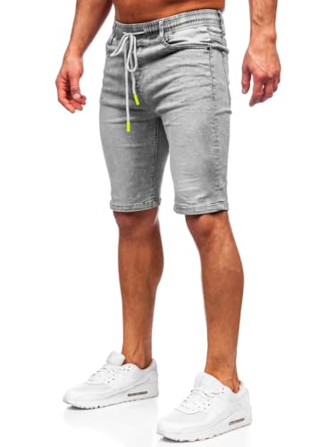 BOLF Herren Kurze Jeanshose Shorts Bermudas Jeans Short Kurze Hose Cargo Cargoshorts Destroyed Used Look Denim Stretch Freizeithose TF235 Grau XL [7G7] von BOLF