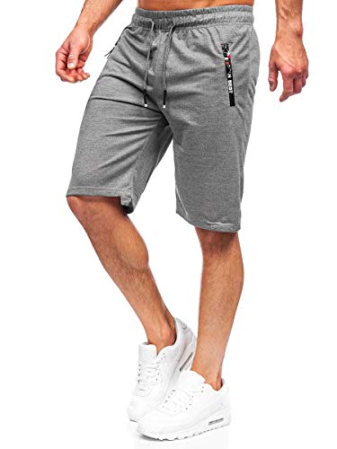 BOLF Herren Kurze Sporthose Shorts Bermudas Trainingshose Fußballhose Fitnesshose Short Hose Sweathose Stretch Freizeithose Street Style JX503 Dunkelgrau XXL [7G7] von BOLF