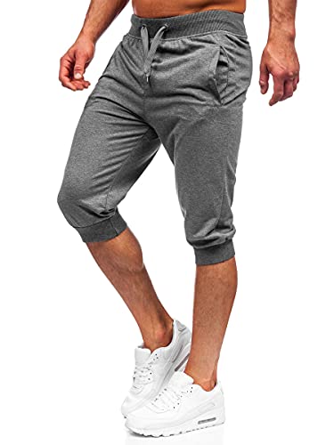 BOLF Herren Kurze Sporthose Shorts Bermudas Trainingshose Fußballhose Fitnesshose Short Hose Sweathose Stretch Freizeithose Street Style K10002 Dunkelgrau L [7G7] von BOLF