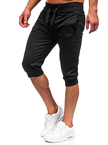 BOLF Herren Kurze Sporthose Shorts Bermudas Trainingshose Fußballhose Fitnesshose Short Hose Sweathose Stretch Freizeithose Street Style K10002 Schwarz M [7G7] von BOLF