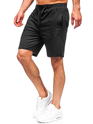 BOLF Herren Kurze Sporthose Shorts Bermudas Trainingshose Fußballhose Fitnesshose Short Hose Sweathose Stretch Freizeithose Street Style K10003 Schwarz M [7G7] von BOLF