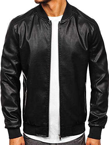 BOLF Herren Lederjacke Biker Jacket Kunstleder Ökoleder Motorrad Jacke Casual Elegant Style J.Boyz 1147 Schwarz XXL [4D4] von BOLF