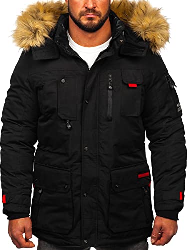 BOLF Herren Parka Jacke Winterjacke Gefüttert mit Kapuze Wintermantel Kapuzenjacke Lang Wärm Winter Herbst Freizeit Outdoor Casual Style 5M791 Schwarz M [4D4] von BOLF