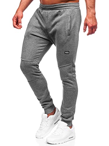 BOLF Herren Printed Joggers Sporthose Jogginghose Trainingshose Fitnesshose Fußballhose Sweatpants Jogpants Sweatpants Slim Fit Motiv Street Style KK2231 Dunkelgrau XL [6F6] von BOLF