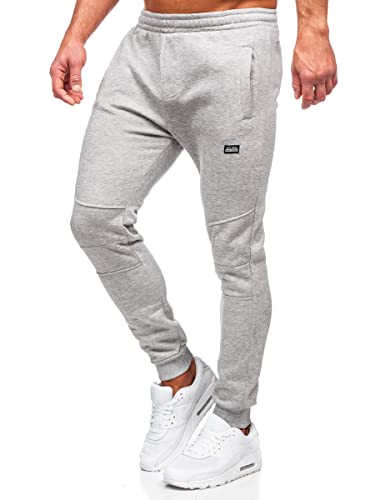 BOLF Herren Printed Joggers Sporthose Jogginghose Trainingshose Fitnesshose Fußballhose Sweatpants Jogpants Sweatpants Slim Fit Motiv Street Style KK2231 Grau XXL [6F6] von BOLF