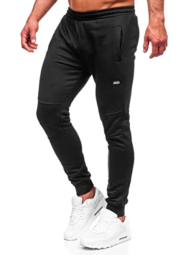 BOLF Herren Printed Joggers Sporthose Jogginghose Trainingshose Fitnesshose Fußballhose Sweatpants Jogpants Sweatpants Slim Fit Motiv Street Style KK2231 Schwarz M [6F6] von BOLF