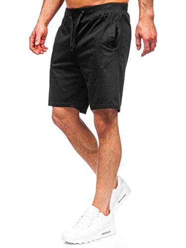 BOLF Herren Shorts Sweatshorts Kurze Sporthose Bermudas Trainingshose Fußballhose Fitnesshose Short Hose Stretch Freizeithose Street Style K10003B Schwarz M [7G7] von BOLF