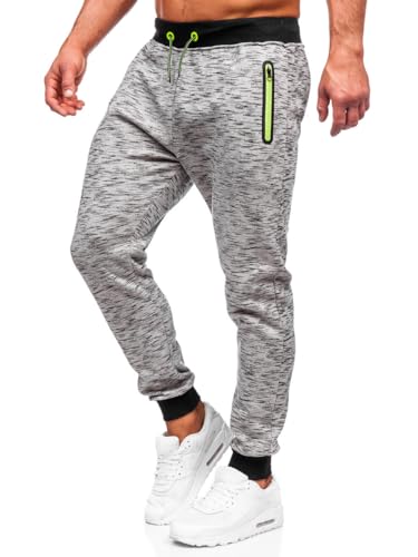 BOLF Herren Sporthose Joggers Printed Sporthose Jogginghose Trainingshose Fitnesshose Cargohose Sweatpants Jogpants Sweatpants Slim Fit Motiv Street Style 55037 Grau L [6F6] von BOLF