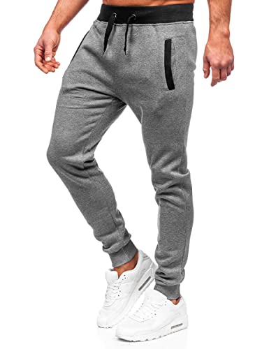 BOLF Herren Sporthose Joggers Printed Sporthose Jogginghose Trainingshose Fitnesshose Cargohose Sweatpants Jogpants Sweatpants Slim Fit Motiv Street Style AK13-1 Dunkelgrau XL [6F6] von BOLF