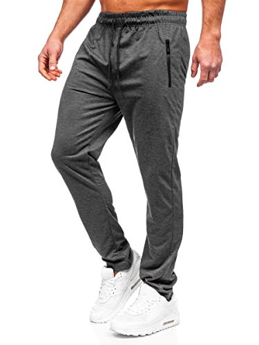 BOLF Herren Sporthose Joggers Printed Sporthose Jogginghose Trainingshose Fitnesshose Fußballhose Sweatpants Jogpants Sweatpants Slim Fit Motiv Street Style JX6115 Dunkelgrau XXL [6F6] von BOLF