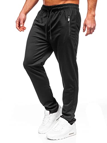 BOLF Herren Sporthose Joggers Printed Sporthose Jogginghose Trainingshose Fitnesshose Fußballhose Sweatpants Jogpants Sweatpants Slim Fit Motiv Street Style JX6115 Schwarz XXL [6F6] von BOLF