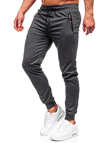 BOLF Herren Sporthose Jogginghose Trainingshose Fitnesshose Fußballhose Jogger Sweathose Jogpants Sweatpants Slim Fit Street Style JX5001 Dunkelgrau XXL [6F6] von BOLF