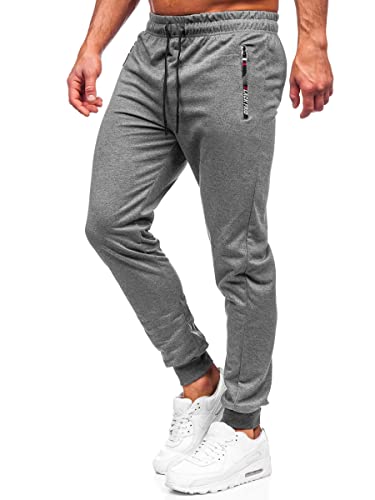 BOLF Herren Sporthose Jogginghose Trainingshose Fitnesshose Fußballhose Jogger Sweathose Jogpants Sweatpants Slim Fit Street Style JX5003 Anthrazit XL [6F6] von BOLF