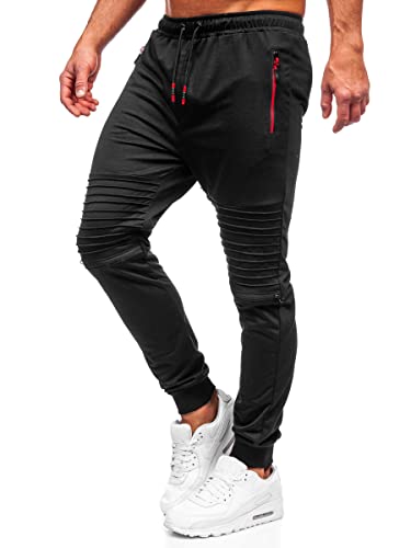 BOLF Herren Sporthose Jogginghose Trainingshose Fitnesshose Fußballhose Jogger Sweathose Jogpants Sweatpants Slim Fit Street Style K10330 Schwarz XL [6F6] von BOLF