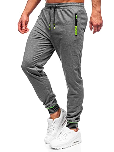 BOLF Herren Sporthose Jogginghose Trainingshose Fitnesshose Fußballhose Jogger Sweathose Jogpants Sweatpants Slim Fit Street Style K10332 Anthrazit L [6F6] von BOLF