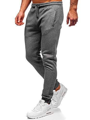 BOLF Herren Sporthose Jogginghose Trainingshose Fitnesshose Fußballhose Jogger Sweathose Jogpants Sweatpants Slim Fit Street Style XW02 Dunkelgrau L [6F6] von BOLF