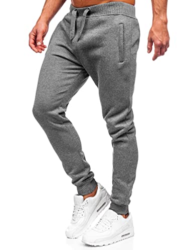 BOLF Herren Sporthose Jogginghose Trainingshose Fitnesshose Fußballhose Jogger Sweathose Jogpants Sweatpants Slim Fit Street Style XW06 Dunkelgrau M [6F6] von BOLF