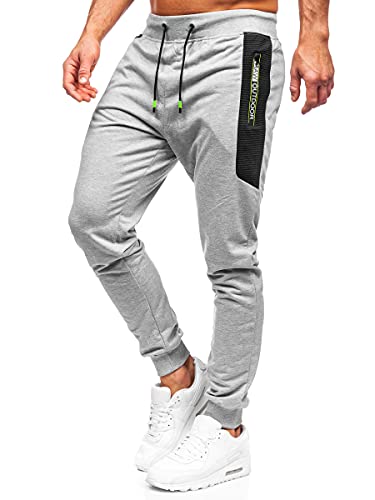 BOLF Herren Sporthose Jogginghose Trainingshose Fußballhose Fitnesshose Jogger Sweathose Jogpants Sweatpants Slim Fit Street Style K10223 Grau XL [6F6] von BOLF