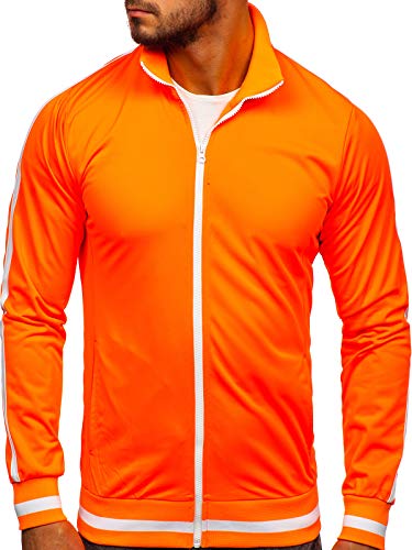 BOLF Herren Sweatshirt Stehkragen Reißverschluss Zip Täglicher Stil 2126 Orange M [1A1] von BOLF