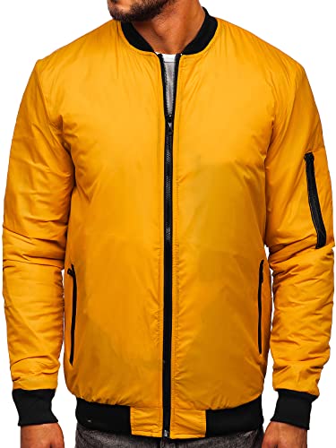 BOLF Herren Übergangsjacke Bomberjacke Fliegerjacke Pilotenjacke Baseballjacke Collegejacke Wind-Jacke Frühlingsjacke Freizeitjacke Outdoor Alltagsjacke Blouson J.STYLE AK95 Camel L [4D4] von BOLF