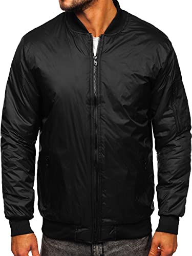 BOLF Herren Übergangsjacke Bomberjacke Fliegerjacke Pilotenjacke Baseballjacke Collegejacke Wind-Jacke Frühlingsjacke Freizeitjacke Outdoor Alltagsjacke Blouson J.STYLE AK95 Schwarz-Weinrot XXL [4D4] von BOLF