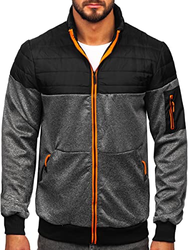 BOLF Herren Übergangsjacke Regenjacke Stehkragen Steppjacke Reißverschluss Outdoorjacke Daunenjacke Sportjacke Freizeitjacke Leichte Outdoor Style 8M907 Schwarz L [4D4] von BOLF