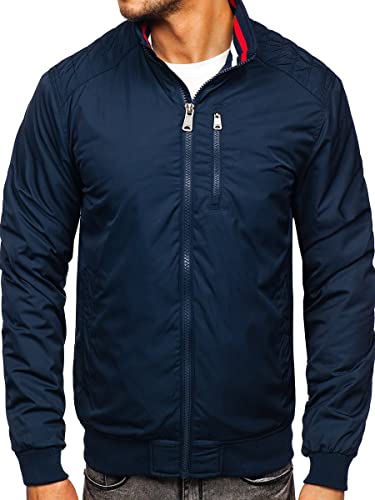 BOLF Herren Übergangsjacke Steppjacke Daunen-Optik Casual Elegant Leichte Frühlings Jacket Moderne Männer Jacke 1907 Dunkelblau L [4D4] von BOLF